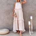 Sandra Irregular Asymmetric Tiered Dress Sleeveless - Vestir en Moda