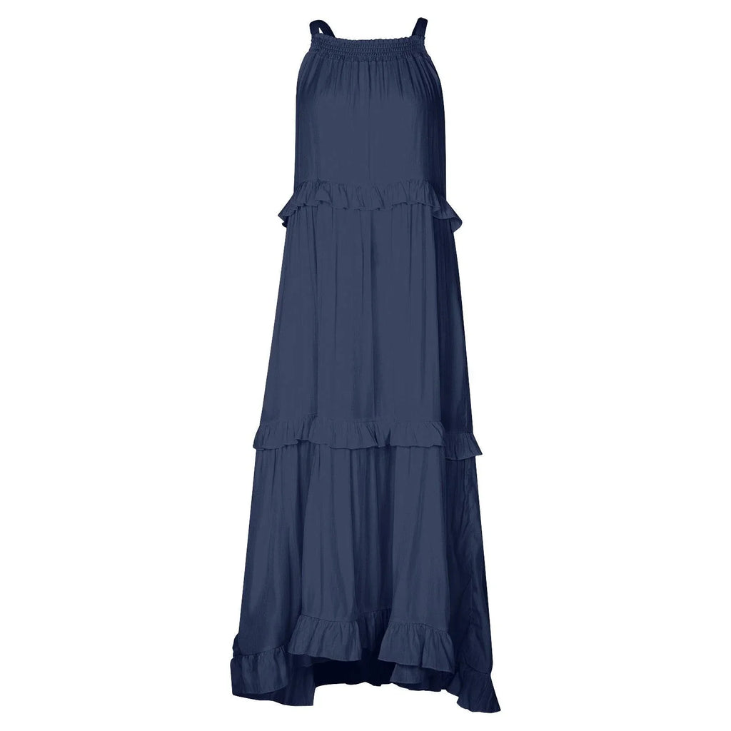 Sandra Irregular Asymmetric Tiered Dress Sleeveless - Vestir en Moda