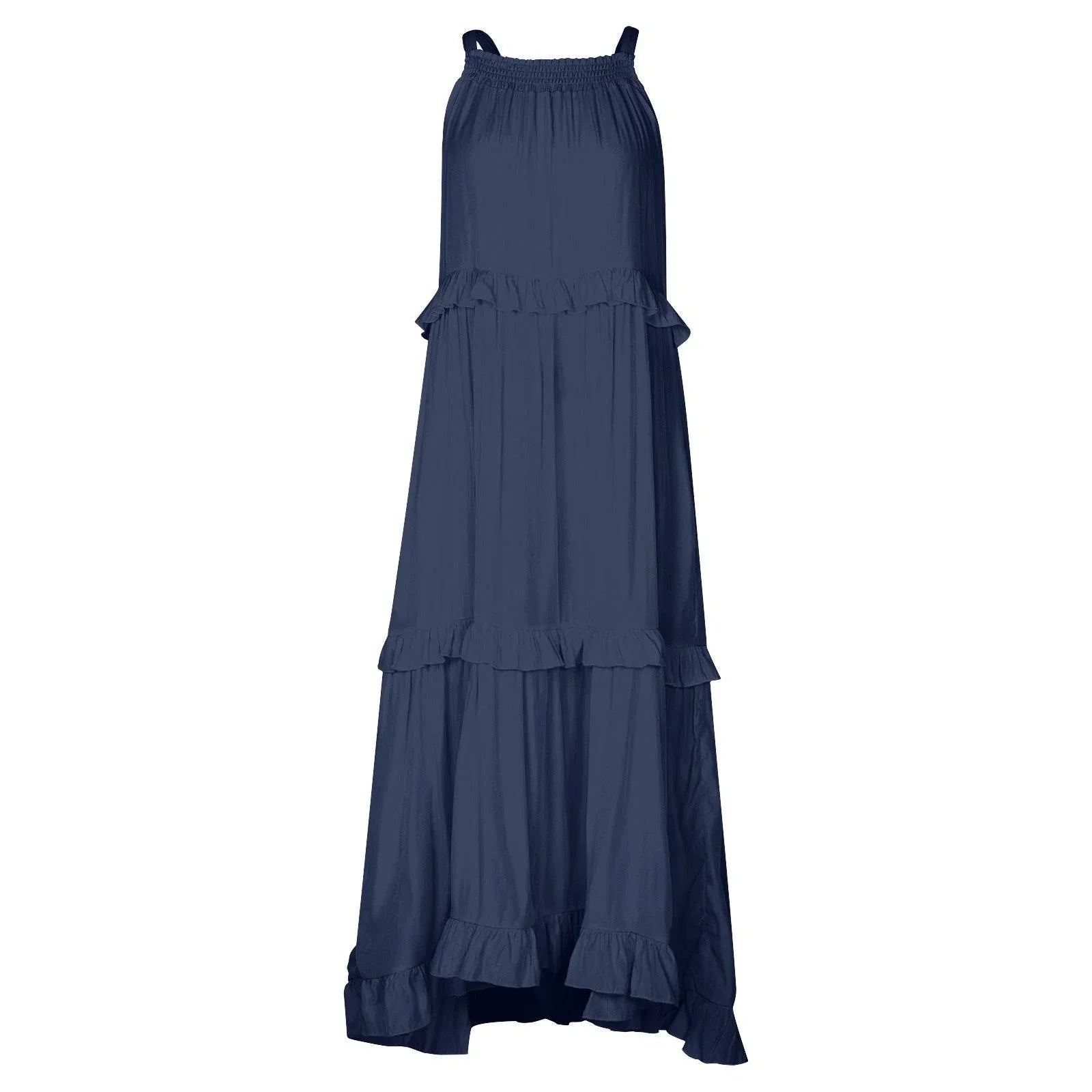 Sandra Irregular Asymmetric Tiered Dress Sleeveless - Vestir en Moda