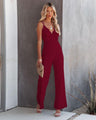 Sandra Women Solid Color V-neck Straps Lace Jumpsuits - Vestir en Moda