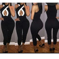 Sara Sexy Front Crossed Design Patchwork Jumpsuits - Vestir en Moda