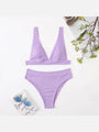 Sara V Neck Bikini High Waist Swimsuit - Vestir en Moda
