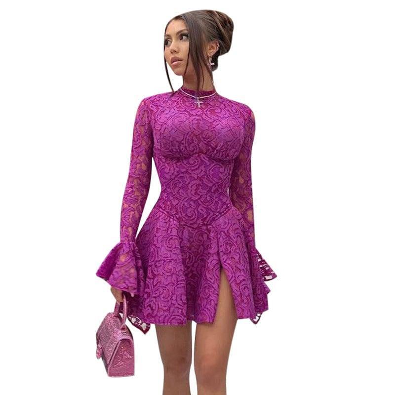 Sarai Women Sexy Slim Micro Transparent Party Lace Backless Dresses - Vestir en Moda