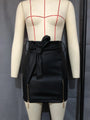 Scania Leather Sexy Lace-up Zipper High Waist Sheath Skirt - Vestir en Moda
