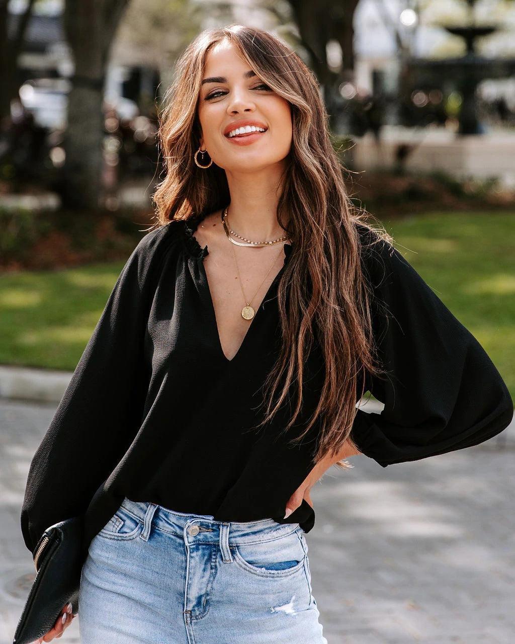 Scarlett Autumn Clothing Cool Long Sleeve Blouse - Vestir en Moda