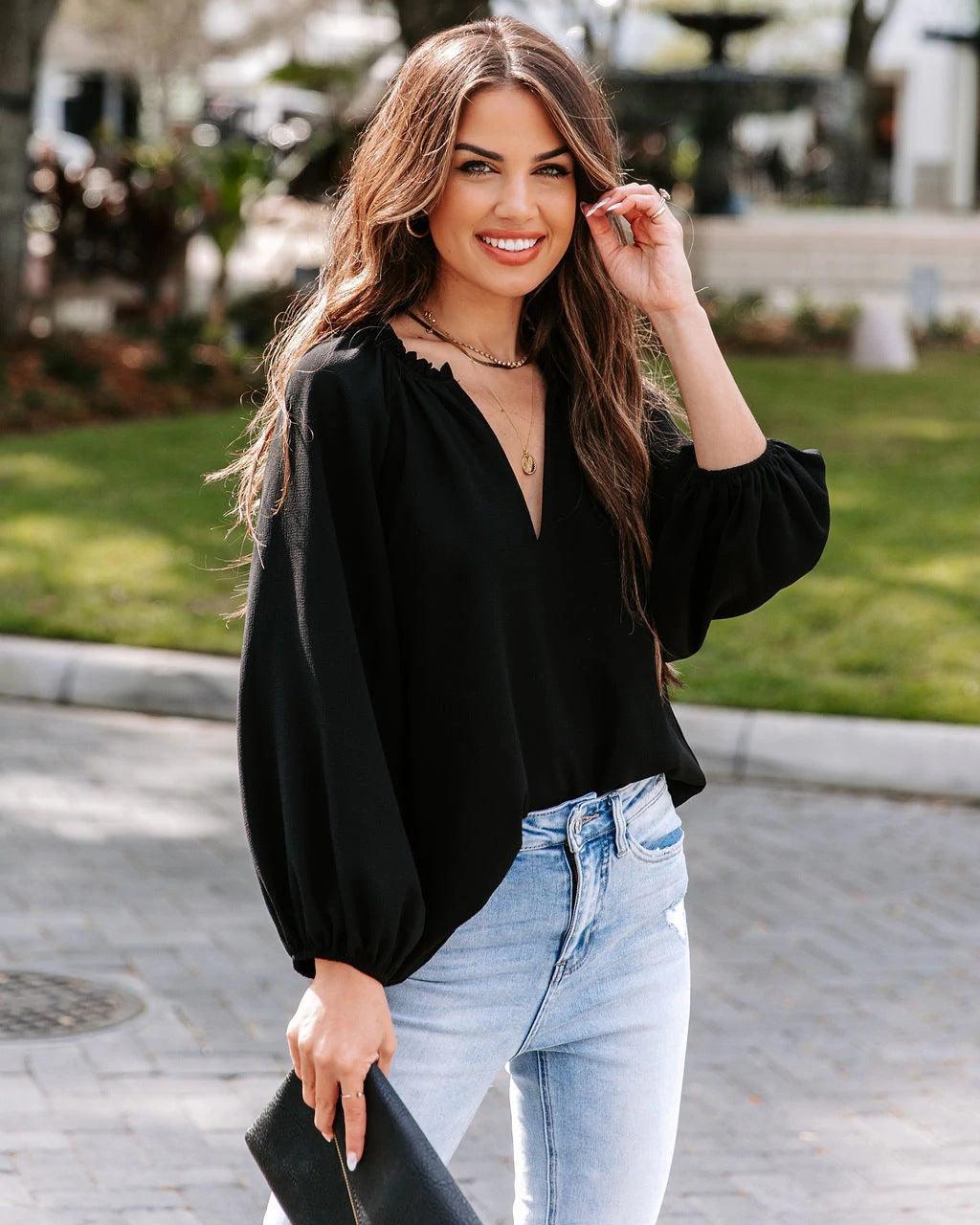 Scarlett Autumn Clothing Cool Long Sleeve Blouse - Vestir en Moda