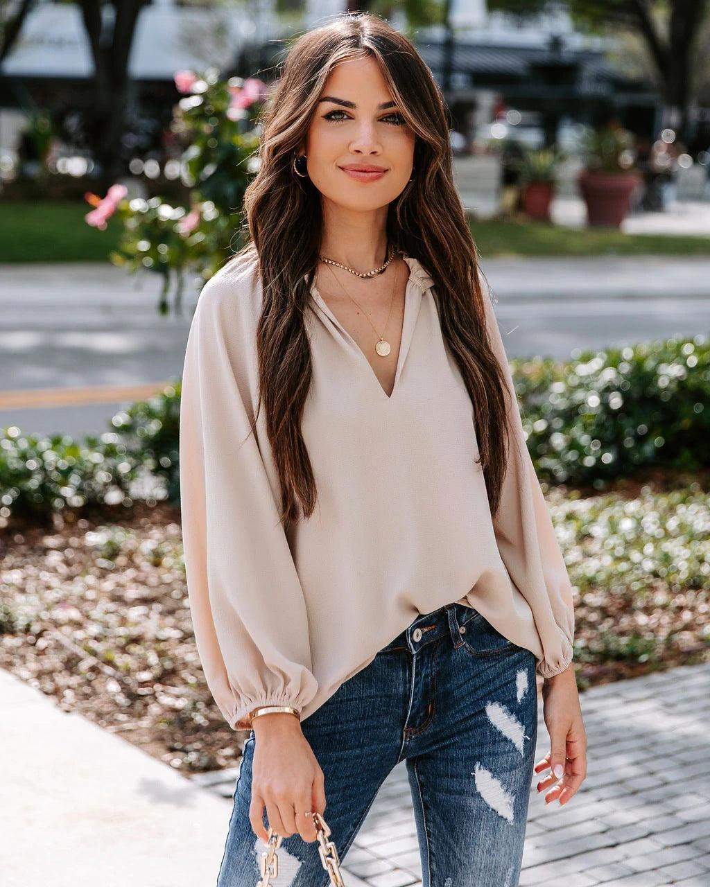Scarlett Autumn Clothing Cool Long Sleeve Blouse - Vestir en Moda