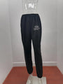 Selena Solid Color Slim Casual Elastic Waistband Letter Graphic Printed Sweatpants - Vestir en Moda