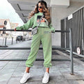 Selena Solid Color Slim Casual Elastic Waistband Letter Graphic Printed Sweatpants - Vestir en Moda