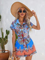 Selma Ethnic Style Printed Sleeved Rompers - Vestir en Moda
