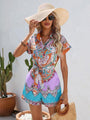 Selma Ethnic Style Printed Sleeved Rompers - Vestir en Moda