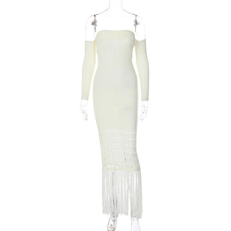 Sendy Women Clothing Autumn Elegant Sleeve off Shoulder Tube Dresses - Vestir en Moda