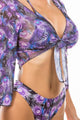 Shantell Sexy 3pc Purple Printed Stunning Modern Swimwear - Vestir en Moda