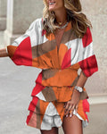 Shayla Sleeve V Neck Irregular Hem Dresses - Vestir en Moda