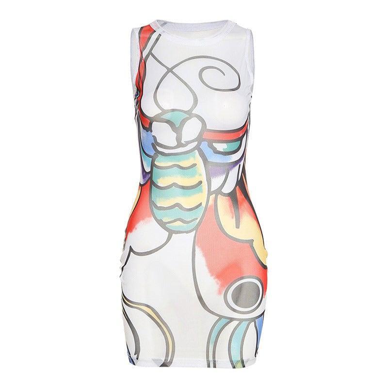 Sheilin Summer Women Clothing Street Sleeveless round Dresses - Vestir en Moda