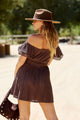 Sierra Valley Off The Shoulder Mini Dress - Brown