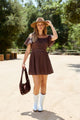 Sierra Valley Off The Shoulder Mini Dress - Brown