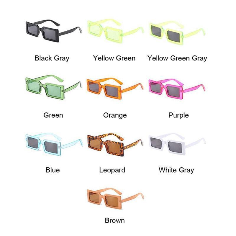 Small Rectangular Retro Brand Design SunGlasses Square Vintage Lenses - Vestir en Moda