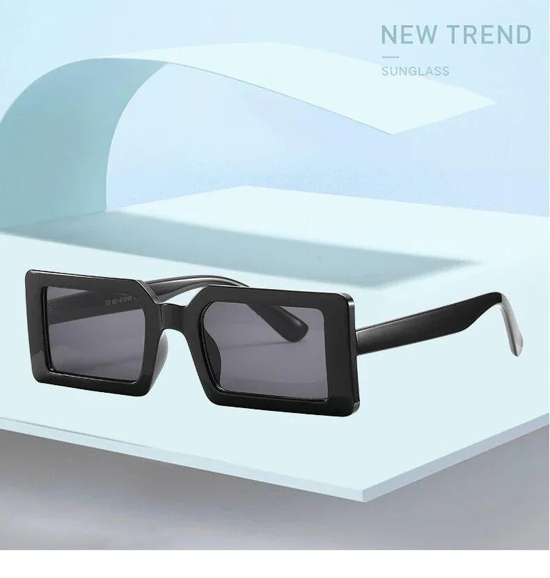 Small Rectangular Retro Brand Design SunGlasses Square Vintage Lenses - Vestir en Moda