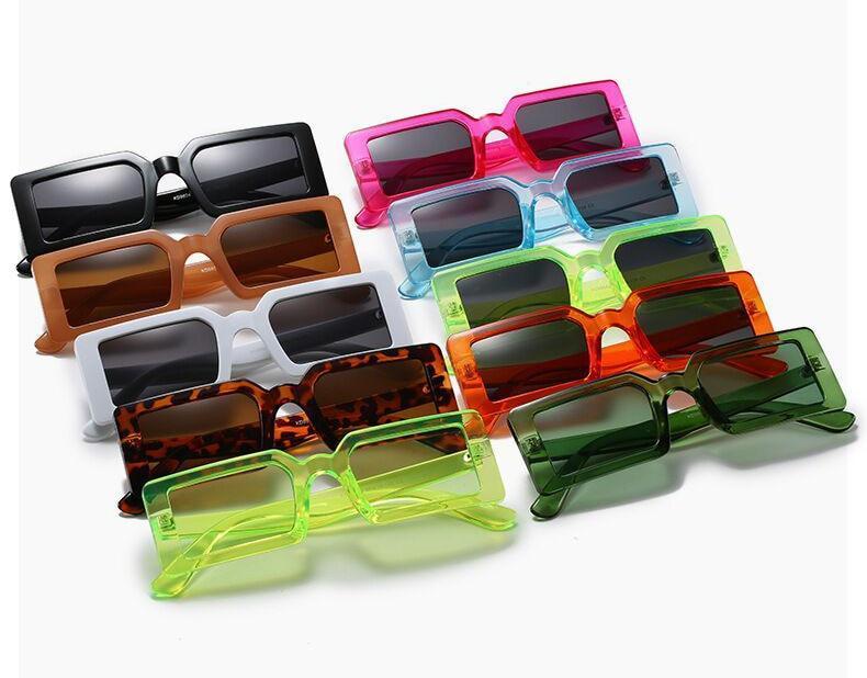 Small Rectangular Retro Brand Design SunGlasses Square Vintage Lenses - Vestir en Moda