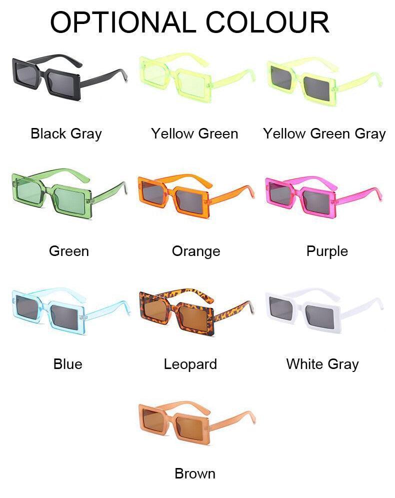 Small Rectangular Retro Brand Design SunGlasses Square Vintage Lenses - Vestir en Moda