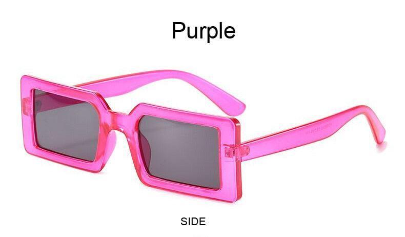 Small Rectangular Retro Brand Design SunGlasses Square Vintage Lenses - Vestir en Moda