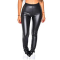 Sofi Faux Leather Skinny Elastic Waistband Slimming Bottoming Pants - Vestir en Moda