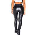 Sofi Faux Leather Skinny Elastic Waistband Slimming Bottoming Pants - Vestir en Moda