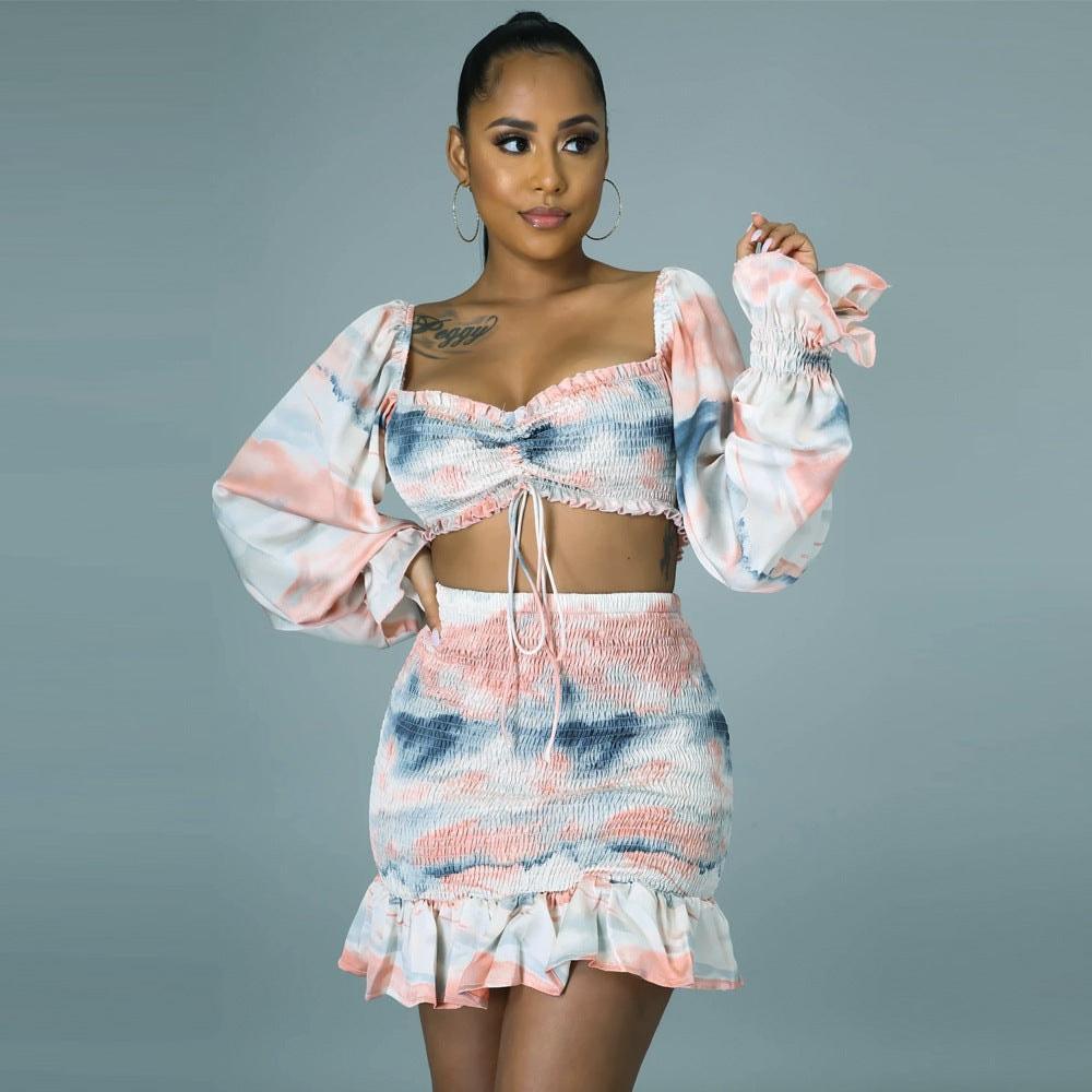 Sofia Waist Set Printing High Waist Commuting Two Piece Sets - Vestir en Moda