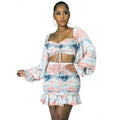 Sofia Waist Set Printing High Waist Commuting Two Piece Sets - Vestir en Moda