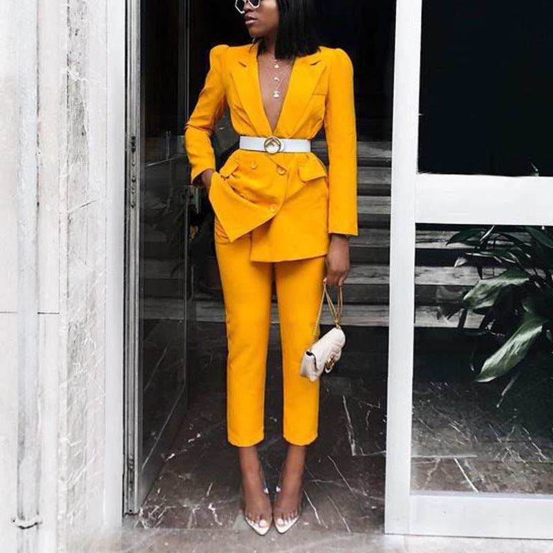 Sophia New Solid Color Suit Two piece set Women Clothing - Vestir en Moda