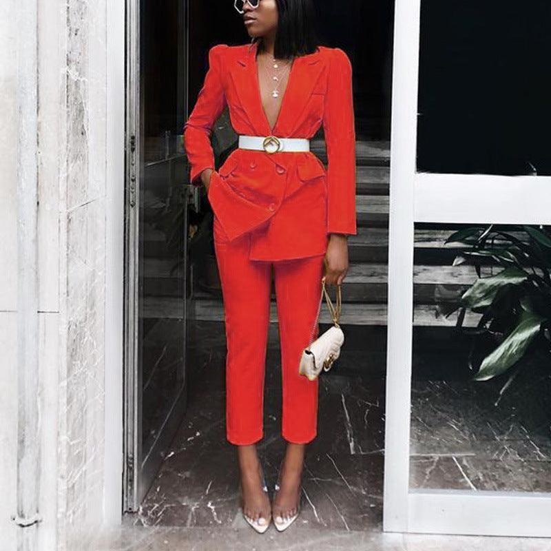 Sophia New Solid Color Suit Two piece set Women Clothing - Vestir en Moda