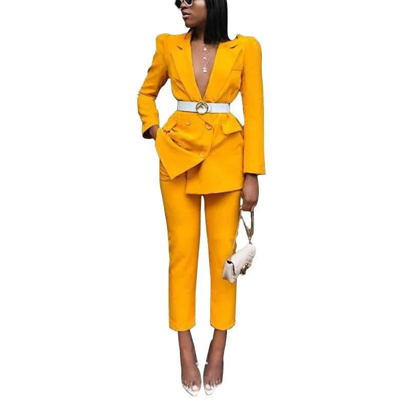 Sophia New Solid Color Suit Two piece set Women Clothing - Vestir en Moda