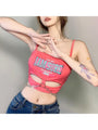 Sophia Sexy Style Letter Printed Camisole Tops - Vestir en Moda