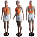 Sophia Sleeveless Outfits Solid Button Fly Two Piece Set - Vestir en Moda