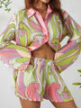 Sophia Women Two-piece Pleated Suits Chic Fashion Flower - Vestir en Moda