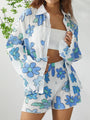 Sophia Women Two-piece Pleated Suits Chic Fashion Flower - Vestir en Moda