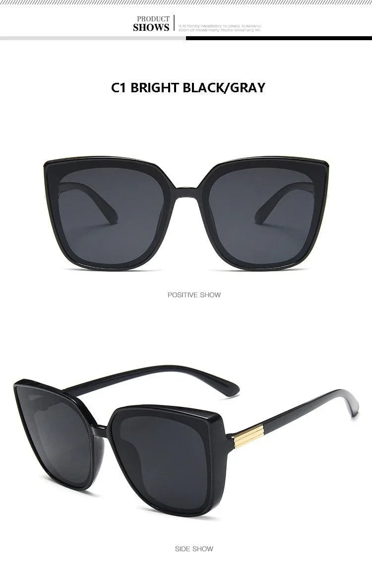 Square Luxury Big Frame Cat EyeLadies Classic Vintage Sunglasses - Vestir en Moda