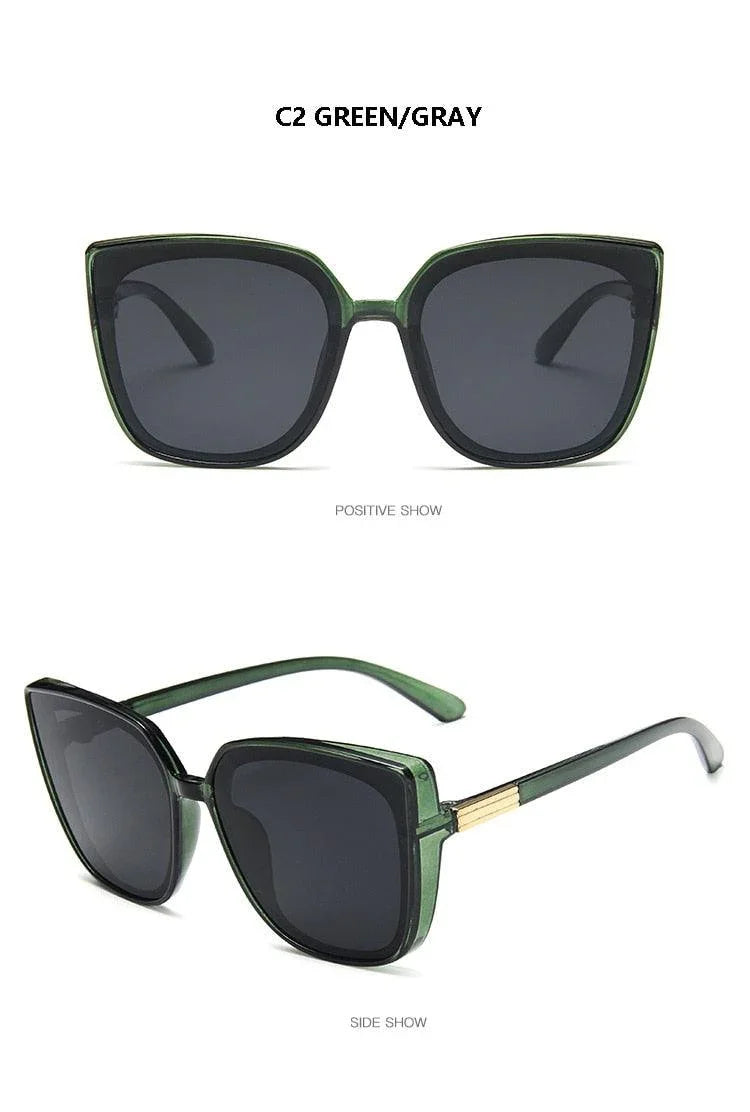Square Luxury Big Frame Cat EyeLadies Classic Vintage Sunglasses - Vestir en Moda