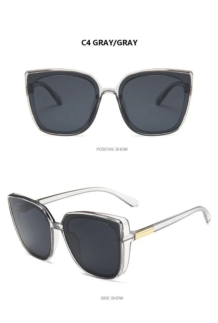 Square Luxury Big Frame Cat EyeLadies Classic Vintage Sunglasses - Vestir en Moda