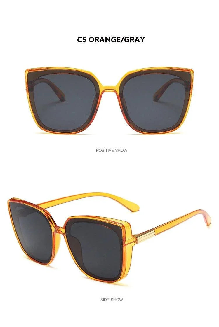 Square Luxury Big Frame Cat EyeLadies Classic Vintage Sunglasses - Vestir en Moda