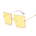 Square Oversized Vintage Rimless Big Frame Gradient Mirror Sunglasses - Vestir en Moda