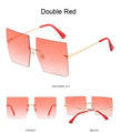 Square Oversized Vintage Rimless Big Frame Gradient Mirror Sunglasses - Vestir en Moda