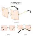 Square Oversized Vintage Rimless Big Frame Gradient Mirror Sunglasses - Vestir en Moda