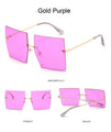 Square Oversized Vintage Rimless Big Frame Gradient Mirror Sunglasses - Vestir en Moda
