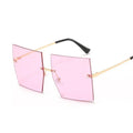 Square Oversized Vintage Rimless Big Frame Gradient Mirror Sunglasses - Vestir en Moda