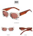 Steampunk Rectangle Small Frames Punk Snake Luxury Sunglasses - Vestir en Moda