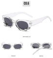 Steampunk Rectangle Small Frames Punk Snake Luxury Sunglasses - Vestir en Moda