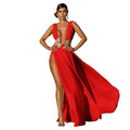 stephanie Sexy Fashion Wedding Evening Plunge High Large Dresses - Vestir en Moda
