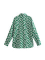 Summer Casual Green Printing Long Sleeve Shirt - Vestir en Moda